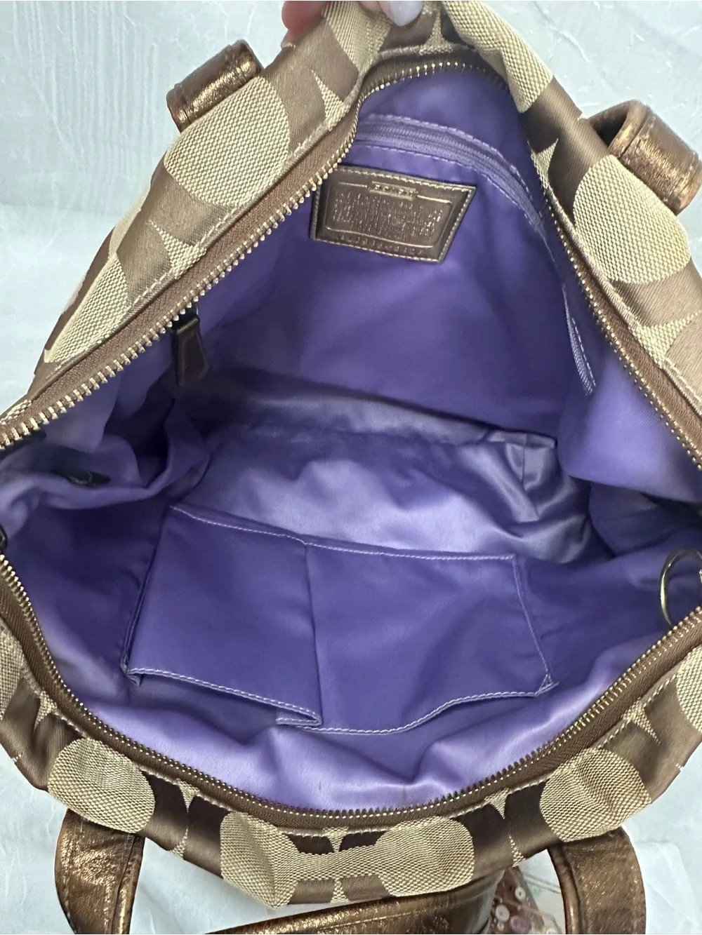 Coach tote bronze